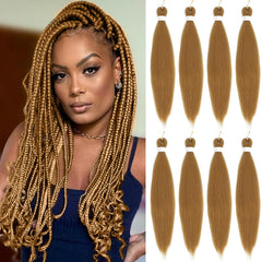 27 Prestretched Braiding Hair 3 Packs 26 Inch Honey Blonde Braiding Hair Professional Synthetic Prestretched Crochet Braids Hair Extension Itch Free Hot Water Setting Yaki Texture(26" 3Packs)