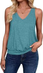 Womens Tank Tops Casual V Neck Sleeveless Summer Spring Clothes Loose Fit Cute Outfit Basic Cami 2025 Fashion Shirts