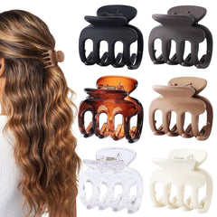 6 Pcs Hair Clips Small Claw Clips for Thin Hair Medium Matte Non-slip Hair Accessories for Women and Girls (Brown)