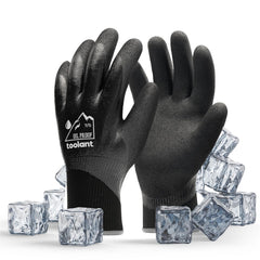 100% Waterproof Gloves for Men and Women, Winter Work Gloves for Cold Weather, Thermal Insulated Freezer Gloves, Touch Screen, With Grip, Grey, Small