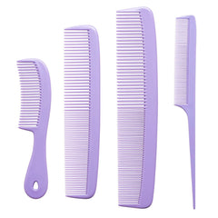 Mars Wellness 4 Piece Professional Comb Set Black - USA MADE - Fine Pro Tail Combs, Dresser Hair Comb Styling Comb - Premium Grade for Men and Women - Parting Teasing and Styling