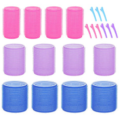 Hair Rollers for Blowout Look Long Hair, 21 PCS Self Grip Hair Rollers for Long Medium Short Hair Styling Curling Tools DIY Hair Curlers to Sleep In