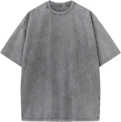 Flygo 3 Pack Men Oversized T Shirts Acid Washed Unisex Tee Loose Fit Short Sleeve Casual Streetwear Baggy Basic Tops