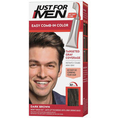 Just For Men Easy Comb-In Color Mens Hair Dye, Easy No Mix Application with Comb Applicator - Medium Brown, A-35, Pack of 1