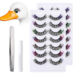 10Pcs Black Porch Goose Outfits Eyelash,Reusable Porch Goose Accessories False Eyelashes for 23/17'' Lawn Goose Statue,Fake Lashes Eyelashes for Lawn,Festival Halloween Christmas Decoration