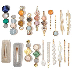 Mehayi 20 PCS Macaron Pearl Acrylic Resin Fashion Hair Clips Set, Cute Hair Barrettes Bobby Pins, Boho Fancy Hairpin Accessories Headwear Styling Tools, Gifts for Women Girls Decorative Wedding