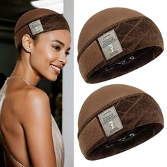 Wig Grip Cap with Silicone Strip Non Slip, 2-in-1 Soft Wig Caps to Hold Wig in Place, Nude 2 PCS