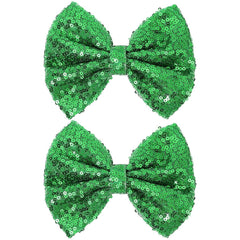 CN 5 Inch Gold Glitter Hair Bows for Girls Alligator Clips Sparkly Sequin Hair Accessories for Kids Toddler Women on Birthday Wedding Christmas and Party