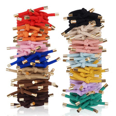 40 PCS Elastics Knotted Hair Ties for Women, Adjustable No Damage Ponytail Holders for Women Girls, 5MM Rubber Bands for Hair, 4 Colors