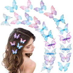 18Pcs Rhinestone Butterfly Hair Clips for Teens Women, Y2K Glitter Hair Jaw Clips, Cute Headwear Gifts for Wedding and Back to School