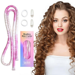 Lanzhire No Heat Overnight Curling Headband for Long and Short Hair - Thin Heatless Curlers to Sleep In (Black)