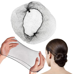 Hair Nets 20 PCS, Smilco 22 Inches Elasticity Invisible Elastic Mesh Wig Nets for Hair Bun Making Ballet Dancer Kitchen Food Serive (BLACK)
