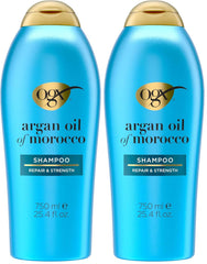 OGX Renewing + Argan Oil of Morocco Shampoo, Damage Repair Shampoo & Argan Oil to Help Strengthen & Repair Dry, Damaged Hair, Paraben-Free, Sulfate-Free Surfactants, 25.4 fl. oz