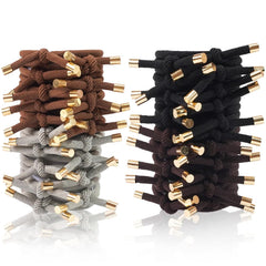 40 PCS Elastics Knotted Hair Ties for Women, Adjustable No Damage Ponytail Holders for Women Girls, 5MM Rubber Bands for Hair, 4 Colors