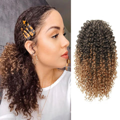 10 Inch Drawstring Ponytail Extension for Black Women, Curly Long Hair Ponytail, Natural Black Pony Tails Hair Extensions with Secure Fit for Easy Daily Wear (1B)