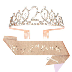 CIEHER 75th Birthday Gift Set - Crown, Sash, Pearl Pin, Decorations and Party Supplies for Women's Fabulous 75th Celebration