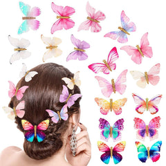 20Pcs Glitter Hair Clips for Kids - Moving Fairy Accessories for Women, Girls Colorful Hair Clips 90s (Brown)