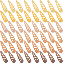 48 PCS Small Metal Barrettes For Women Non Slip Water Drop Snap Clips For Thick Thin Fine Hair Classic Accessories,Pink Purple Brown Blue Green,1.97 x 0.5 In