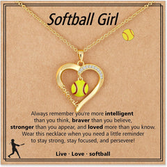 Volleyball/Softball/Basketball/Baseball Necklace Gifts for Girls, Sport Accessories Birthday Christmas Jewelry for Her 16+3 Inches