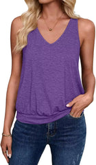 Womens Tank Tops Casual V Neck Sleeveless Summer Spring Clothes Loose Fit Cute Outfit Basic Cami 2025 Fashion Shirts