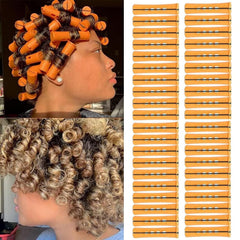 Perm Rods Set for Natural Hair, 40Pcs Plastic Cold Wave Rods, Heatless Perming Rods Hair Curler for Women, DIY Hairdressing Tools, Purple, 0.75 Inch