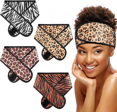 Eurzom 4 Pieces Satin Hair Wrap Scarf Satin Headband for Black Women's Adjustable Silk Hair Wraps for Sleeping Nonslip Strips