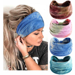 Boho Headbands For Women Fashion Stretch Wide Hair Bands Knoted Turban Head Bands Yoga Running Sweatband Elastic Headband Stylish Wrap Headbands Hair Accessories for Teen Girls 4 Pack