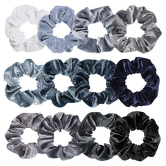 Whaline 12 Pack Hair Scrunchies Premium Velvet Scrunchy Elastic Hair Bands for Girls, Women Hair Accessories (12 Colors)