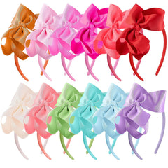 SIQUK 12 Pieces Bow Headbands for Girls Headband with Ribbon Bow Boutique Grosgrain Headbands, 12 Colors