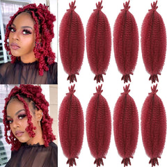 8 Packs Springy Afro Twist Hair 16 inch Pre-Separated Marley Twist Braiding Hair for Distressed Faux Locs Spring Twist Hair Extensions for Women (1B, 16 Inch (Pack of 8))