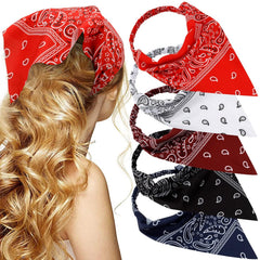 TOBATOBA Floral Hair Scarf Headband 5 Pcs Hair Bandanas Chiffon Boho Headbands for Women Elastic Head Bandana for Women Girls Hair Accessories