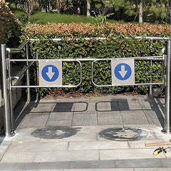Automatic Rebound Swing Gate with Spring,1-Way Swing Entrance Door, 90° Open Pedestrian Gate, Supermarket Cashier Counter One-Way Metal Door for Store/Library 170x100cm