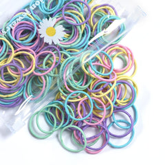 Youxuan Small Hair Elastics for Girls, Soft and Comfy Rubber Bands, 100 PCS Hair Ties, Black