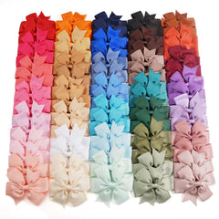 CÉLLOT 40Pcs 3 Inch Boutique Grosgrain Ribbon Pinwheel Hair Bows Alligator Clips For Girls Toddlers Hair Accessories Teens Gifts In Pairs (Polka Dot)
