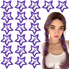 Joez Wonderful 20 Pcs Gold Star Hair Clips, 1.18"/3cm Metal Snap Hair Clips, Cute Star Clips Hair Barrettes, Non-Slip Fashion Hair Accessories for Women Girls
