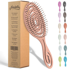 Ninabella Detangle Hair Brush for Women & Men - Does not Pull - Straightening Brushes for Straight & Curly Hair - Unique Spiral Detangling Hairbrush - Black