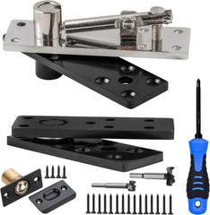Hidden Pivot Hinge,600Lbs Load-Bearing Thickened Solid Steel - Heavy Duty 360° Swinging Murphy Door kit for Secret Doors, Bookcase, Murphy & Shelf Doors