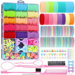 Hair Accessories for Girls, 1695 Pcs Toddler Hair Ties Elastic Hair Ties with Hair Clips Hair Tail Tools, Girls Hair Accessories for Baby Toddlers Kids