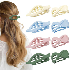 8 Pcs French Flat Hair Clips for Women Matte Claw Clips for Thick & Thin Hair No-Slip Hair Claw Strong Hold Styling Barrettes Accessories