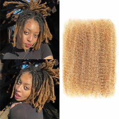 Afro Kinkys Bulk Human Hair 16-Inch 30g/bundle Natural Black Mini Twist Human Hair for Microloc Loc Repair Twist Braids - Bleachable and Dyable (1 B 16 Inch)
