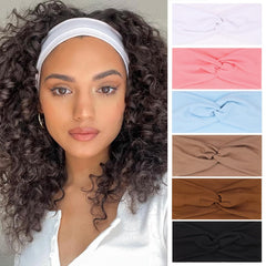 XTREND 6 Pcs Women's Headbands Twisted Cross Elastic Head Band Yoga Workout Head Non-Slip Sweat Soft Headbands Solid Color Simple Versatile Hair Accessory Hairbands