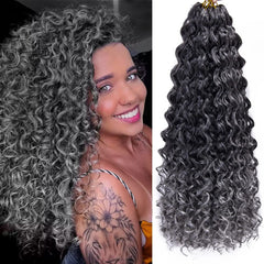 GoGo Curl Crochet Hair for Women Water Wave Curly Crochet Hair Wavy Human Hair Deep Wave Beach Curl Crochet Synthetic Hair Extensions (12 inch(Pack of 6), 1B/30/27)