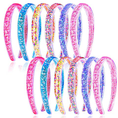Glitter Headband for Girls,6 PCS Glitter Kids Headbands for Ages 4-12 Sparkly Head Bands for Girls Hair,Little Girl Hair Accessories(Stars&Butterfly)