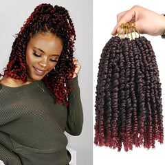 Passion Twist Crochet Hair 10 Inch 6 Packs Pre-Twisted, Pre-Looped, Wavy, Curly, Short Bohemian Crochet Braids Hair for Black Women, Kids & Girls (10 Inch,1B)