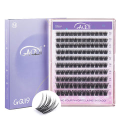 GAQQI Self Adhesive Lash Clusters, Pre Glued Eyelashes 10-14mm Wispy Cluster Lashes, Press On No Glue False Eyelashes, Strong Adhesive & Reusable Glueless(PG4)