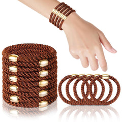 Hair Ties No Damage - 10PCS Ponytail Holders - Elastic Hair Ties for Thick Hair - Braided Hair Bands for Women Girls's Hair - Neutral