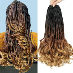 Crochet Hair for Black Women 22 Inch 8 Packs Crochet Braids Box Braids Crochet Hair Pre Looped French Curl Crochet Braids With Curly Ends Hair Extensions Braids(22 Inch,1B)