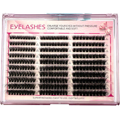 HBZGTLAD Fluffy Thick Lash Clusters DIY Eyelash Extension 8-16mm Mix Lash Clusters 60D80D100D120D160DWispy Individual Eyelash Extensions Cluster (300pcs60D80D100D DD curl)