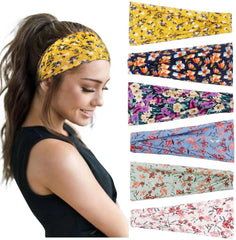 Huachi Women's Headbands Yoga Workout Exercise Headbands for Women Cute Elastic Hair Bands for Women’s Hair Tie Dye Bandeau Headband Sweatbands