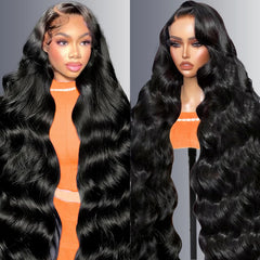 30 Inch 13x6 Lace Front Wigs Human Hair 200 Density Body Wave HD Lace Frontal Wigs Human Hair Pre Plucked with Baby hair Natural Color Glueless Wigs for Women